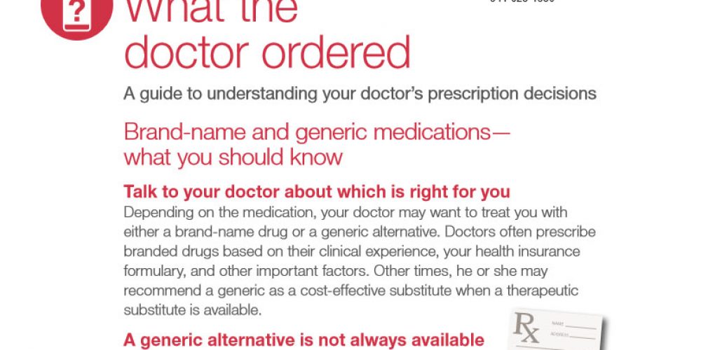 What the Doctor Ordered Patient Brochure